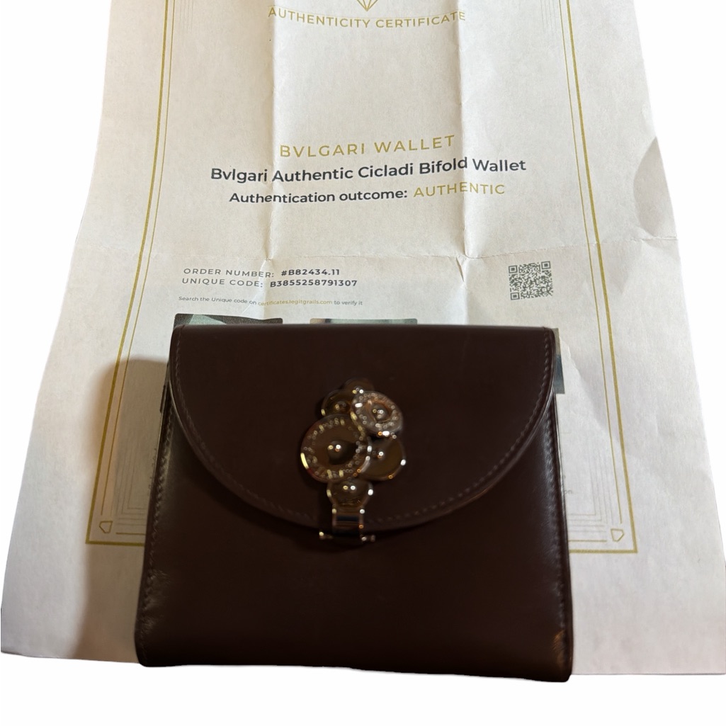 Bvlgari Bifold Wallet From The Iconic Cicladi Collection With Coa Rare!
